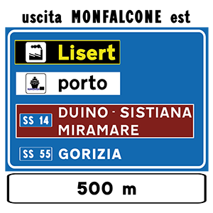 SEGNALE DI ITINERARIO EXTRAURBANO